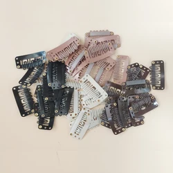 50pcs 32mm Metal Snap Clips for Hair Extensions Clip-on Wig Wigs Weft Hairpiece U Shape Metal Clips