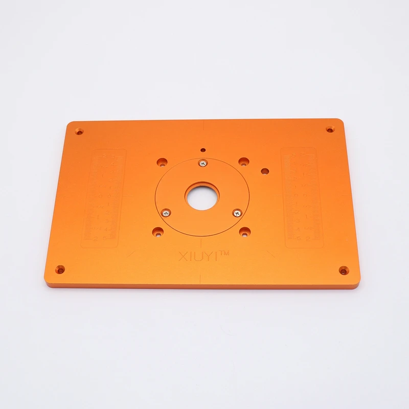 

Trimming Machine Flip Plate Aluminum Router Table Insert Plate with Bushing and Cover for Electric Wood Milling Guide Table