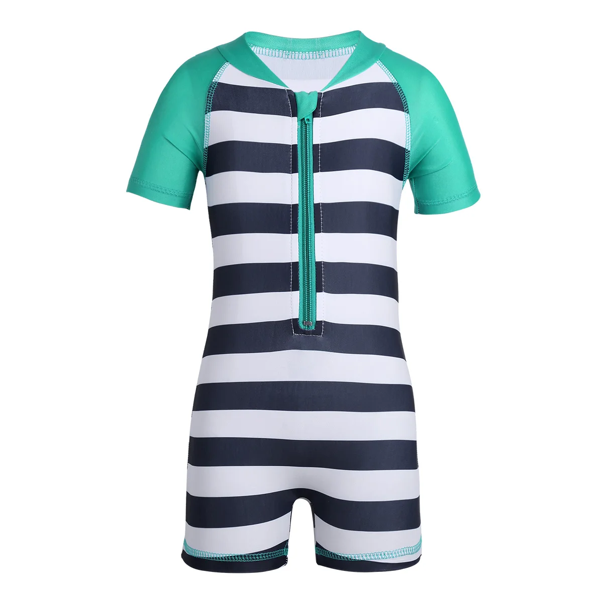 

Baby Boy Girl Bathing Suit Bodysuit Summer Long Sleeve Zipper Striped Swimming Bikini Suit One-piece Swimsuit Swimwear Beachwear