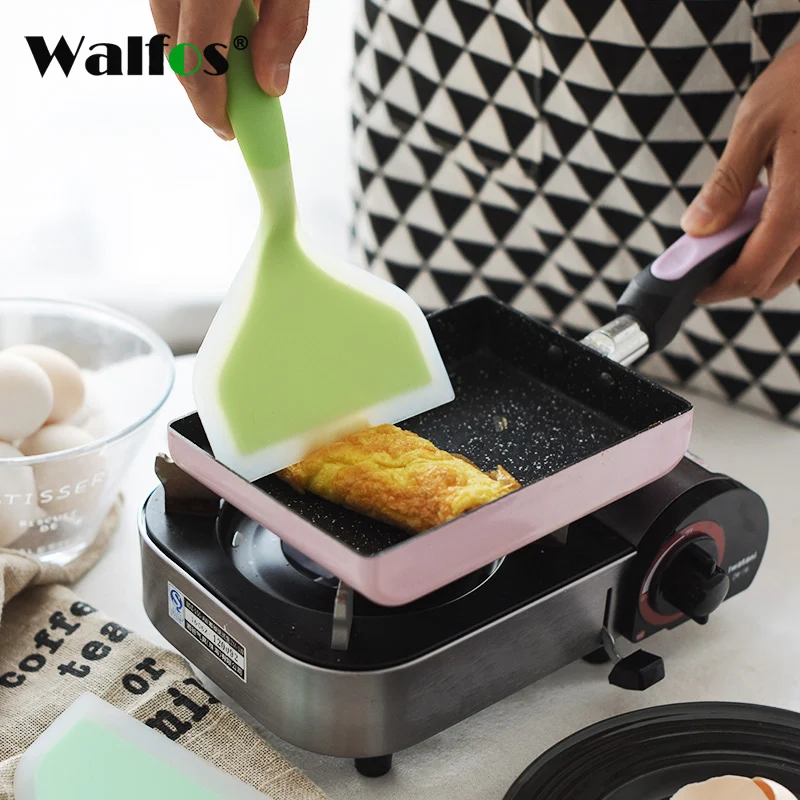 

Walfos Silica Gel Japanese Tamagoyaki Omelette Pan Turners Temperature-Resistant Silicone Spatula Turners