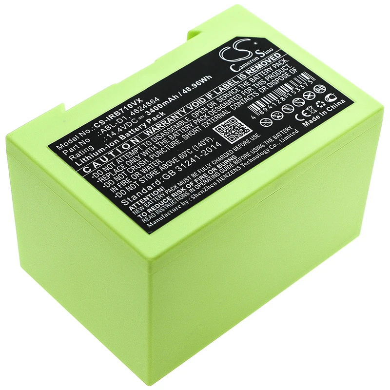 

Replacement Battery for iRobot Roomba i755020, Roomba i7558, Roomba i8, Roomba i8+, Roomba J7 4624864, ABL-D1, ABL-D2 14.4V/mA