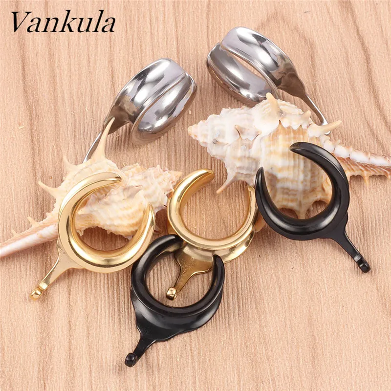 Vankula 10PCS 316L Stainless Steel Ear Weights Ear Saddle Piercing Flesh Tunnel Body Jewelry Gift For Women Men