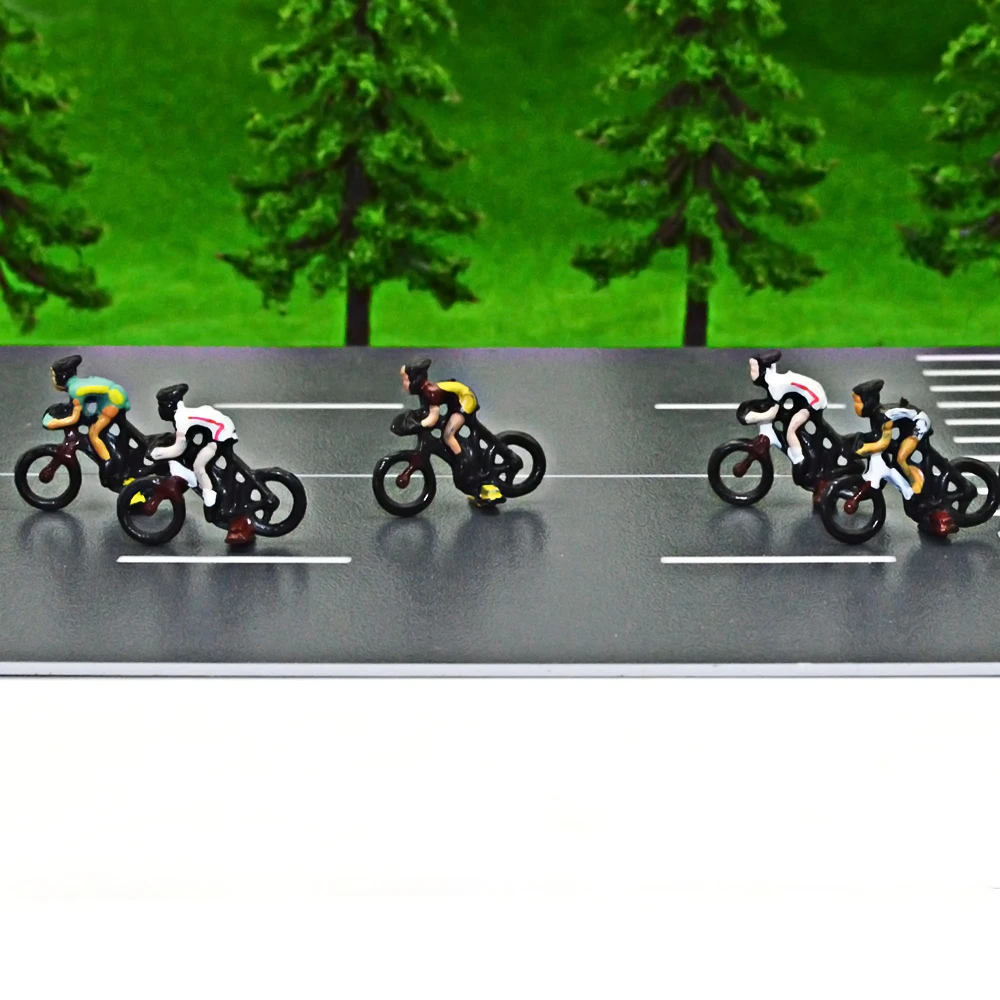 12pcs/lot HO 1:87 scale Model Bicycle Racing Figures Color Miniature Sports People for Diorama Architecture Racing Scene Making