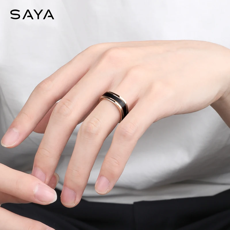 Rings for Men Women Couple for Wedding Tungsten 8mm Width Rose Gold Fine Jewelry, Comfort Fit, Customized