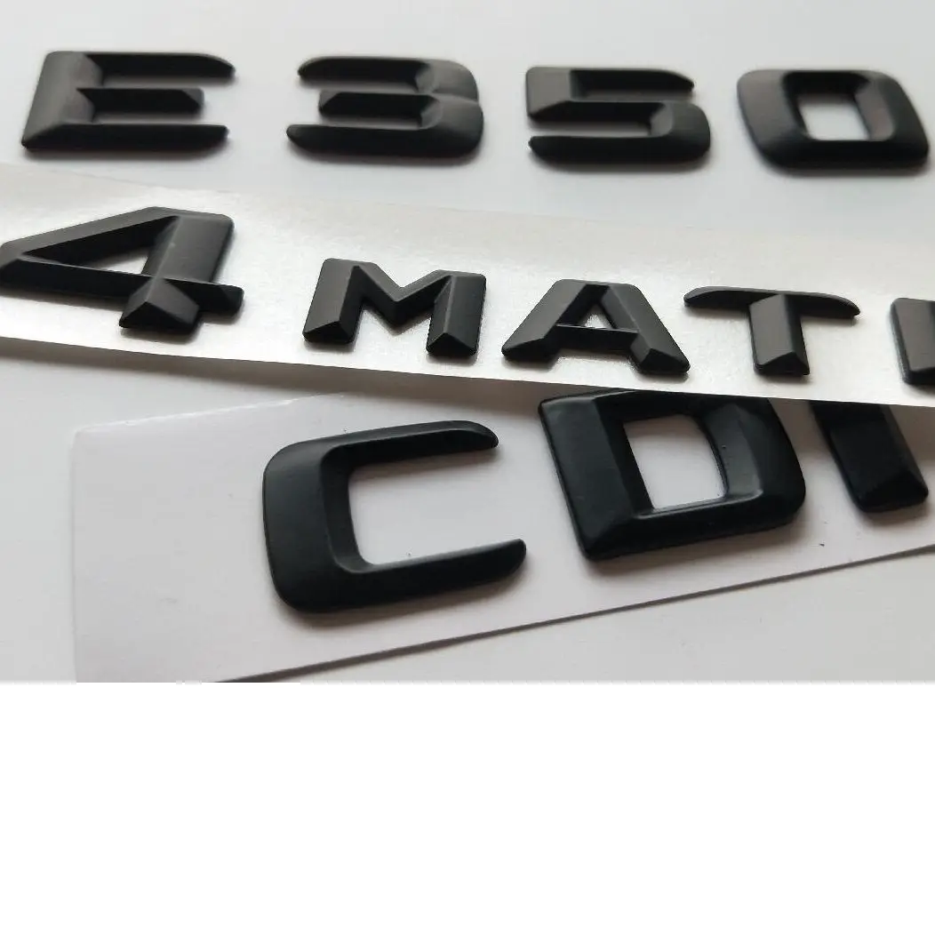 Matte Black Letters Trunk Rear Star Fender Badges Emblems for Mercedes Benz W212 W213 E43 E53 E55 E63 E65 AMG 4MATIC