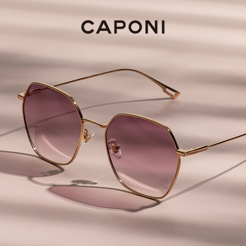 

CAPONI Gradient Women's Sunglasses Polarized Fashion Brand Designer Sun Glasses Anti UV Ray Original Decorative Shades CP21015