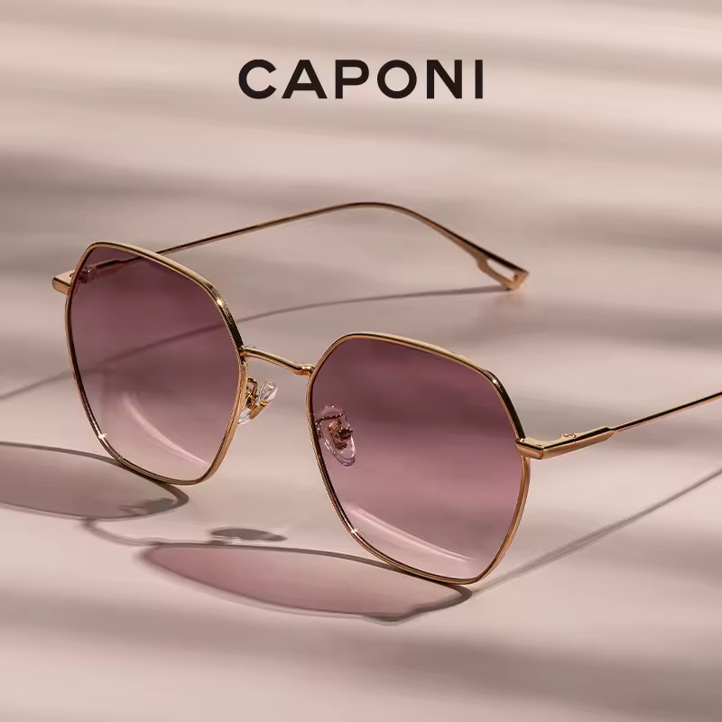 CAPONI Occhiali da sole da donna Gradient Polarized Fashion Brand Designer occhiali da sole Anti UV Ray tonalità Decorative originali CP21015