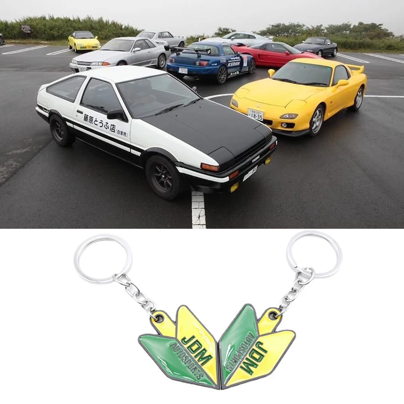 JDM Racing Style Japanese Modified Car Culture Alloy Metal Keychain Key Ring Key Holder Electroplating Oil Drip Process Pendant