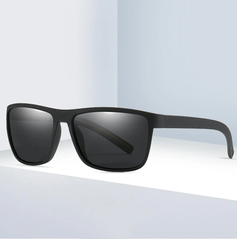 Klassische schwarze quadratische Sonnenbrille für Herren und Damen, Vintage-polarisierte Sonnenbrille für Herren, modisch, blau, zum Fahren, Reisen – Detail 2