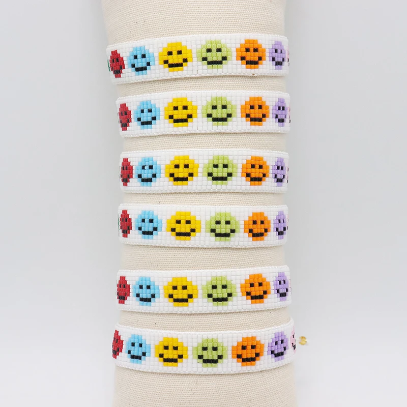 ZHONGVI New Colorful Smile Bracelet For Women Jewelry Bohemian Design Jewellery Armband Handmade Bead Bracelets Wholesale