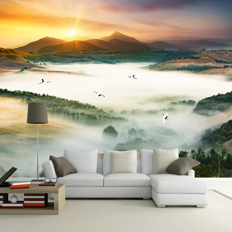 Custom Elke Maat Muurschildering Behang 3D Natuur Bos Landschap Fresco Woonkamer Slaapkamer Achtergrond Muur Decor Papel De Parede 3 D