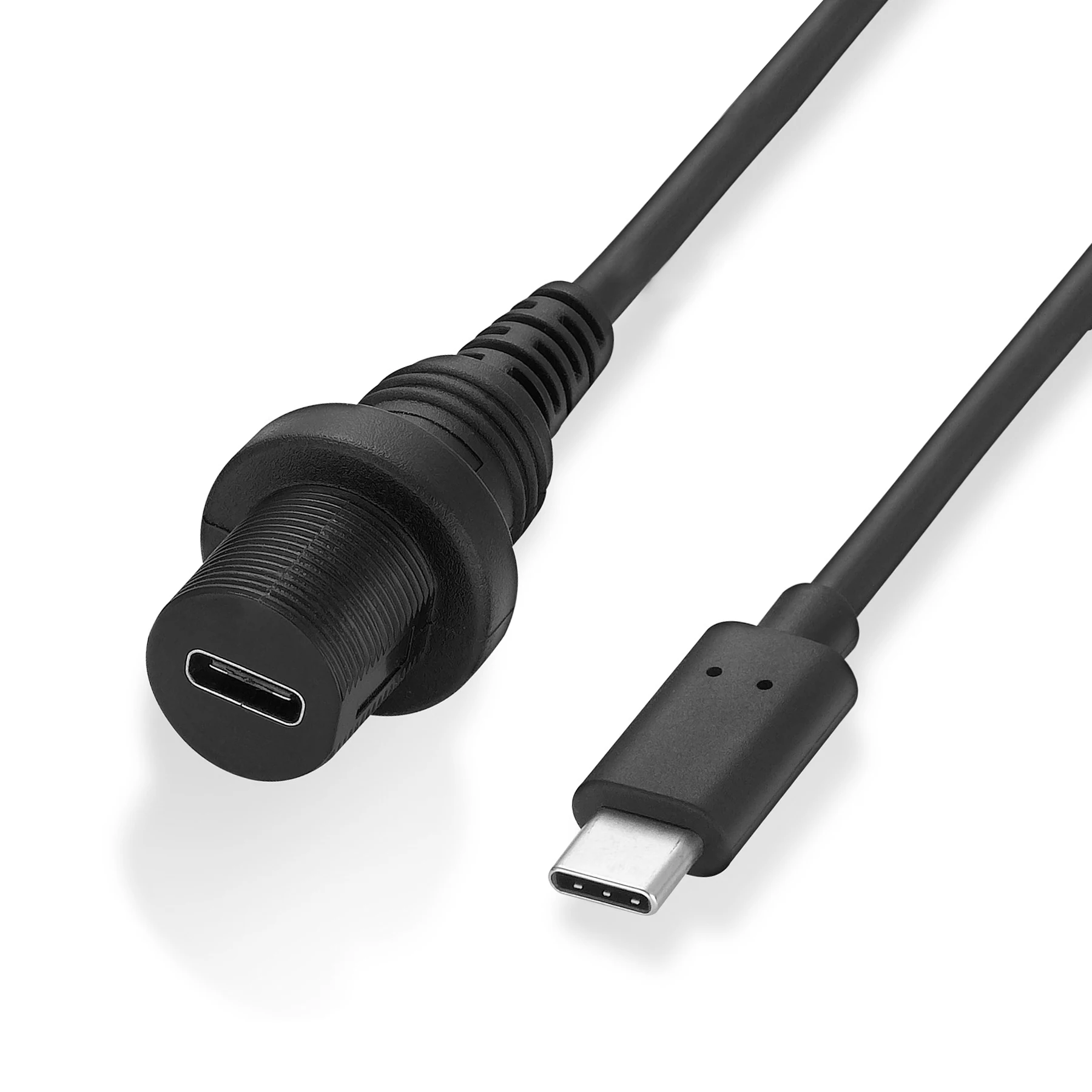 Bochara USB Type C 3.0 2.0 mâle à femelle tableau de bord encastré câble d'extension pour voiture camion bateau moto