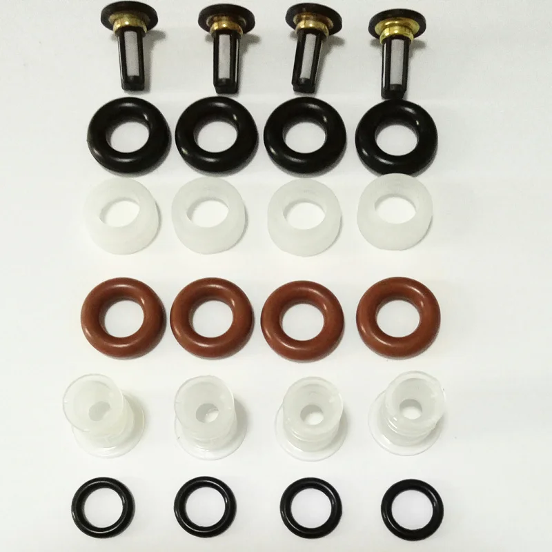 4set fuel injector repair kit for honda injection oem #16450 RCA-A01 16450PPAA01 15810-RAA-A01 replace filter orings washer caps