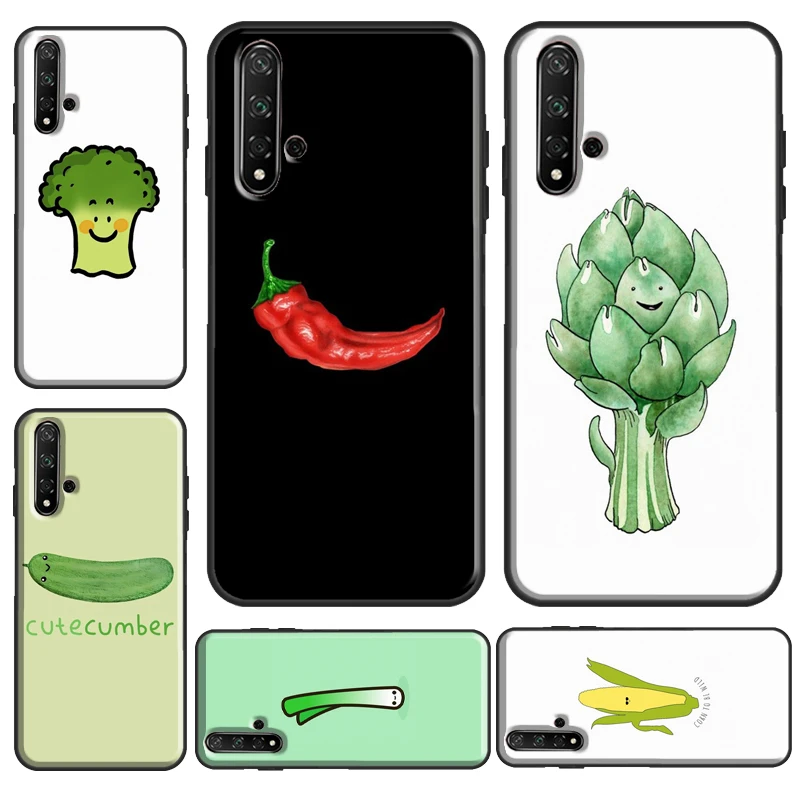 Cute Corn Vegetables Veggies Case For Huawei Nova 5T Y6 Y7 Y9 2019 Cover For Honor 50 Pro 9 10 20 Lite 8X 9X 10i Coque