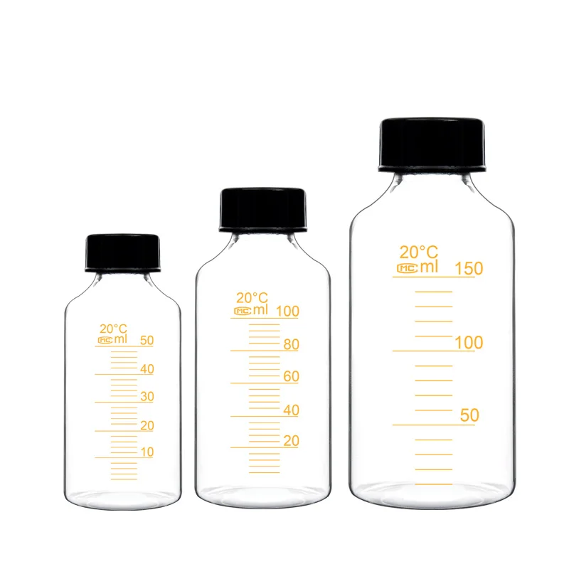 50/100/150/250/500/1000Ml Laboratory Glass Headspace Bottle with Graduated Screw Top Sampling Bottle Anaerobic Bottle