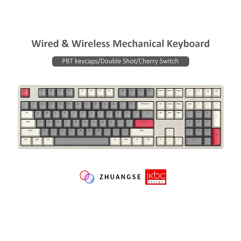 

Original IKBC Retro Times Mechanical Gaming Wired & Wireless Keyboard Cherry MX Red Brown TTC Switch 87 108 Keys PBT Computer