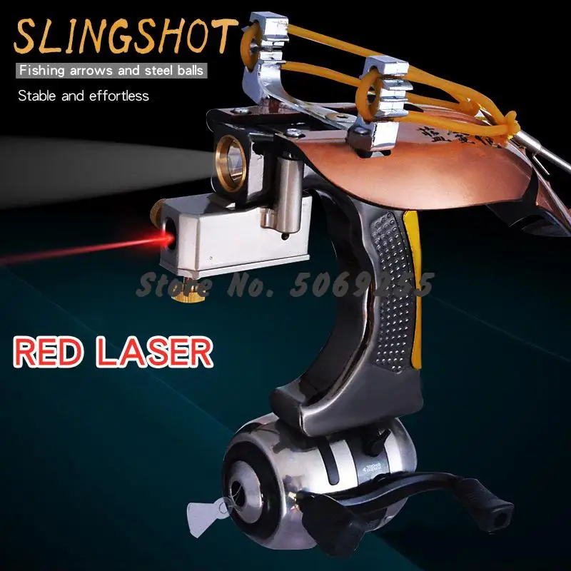 Big Power Fishing Slingshot Kit Outdoor Hunting Accessories Camping Equipment With Laser Catapult Fishing Sling shot