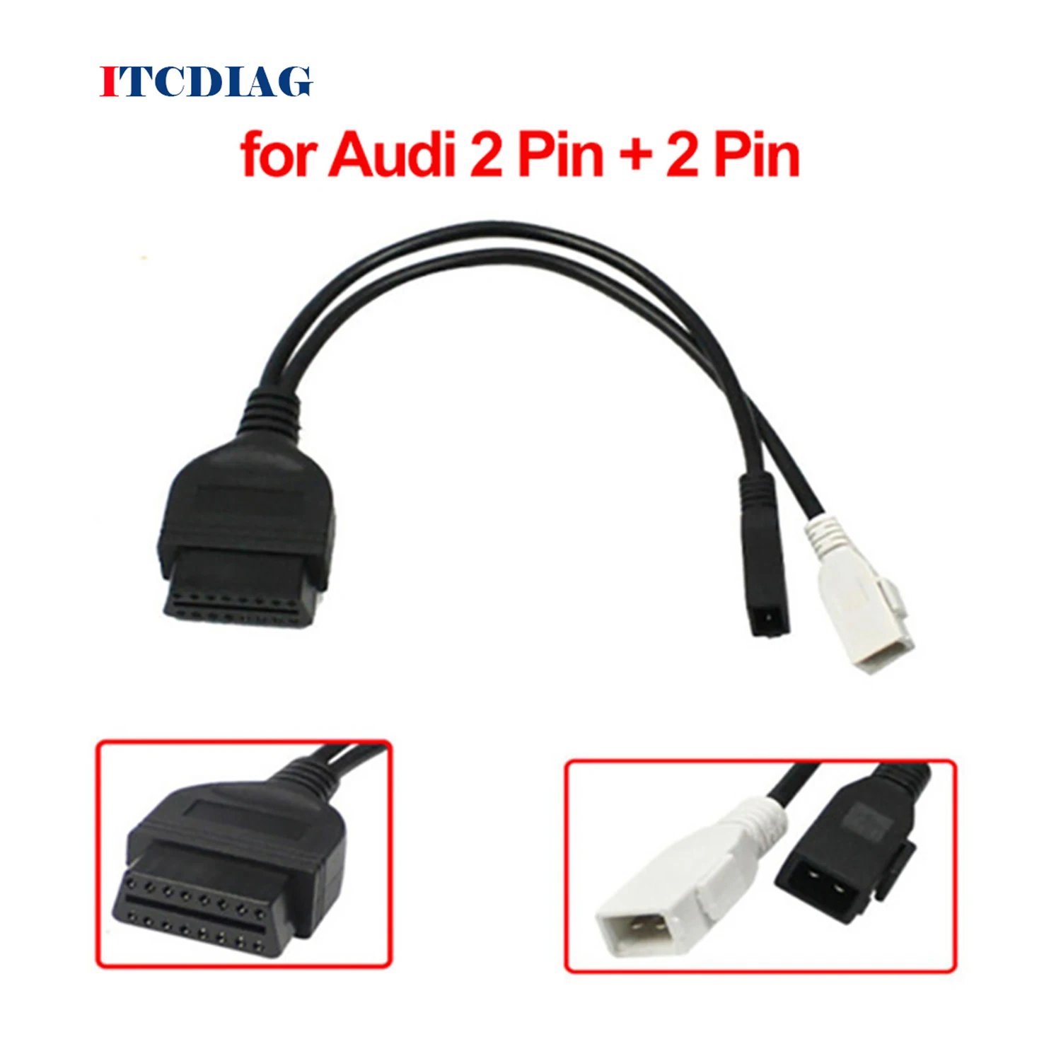 

OBD2 Cable 2P+2P to 16Pin VAG Adapter For AU-DI 2X2 OBD1 OBD2 Car Diagnostic Cable 2P+2P to 16Pin Female Connector