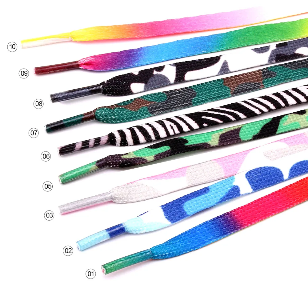 

Модные шнурок для туфель с печатным рисунком цветные шнурки для обуви с узором, плоские шнурки для обуви в английском стиле