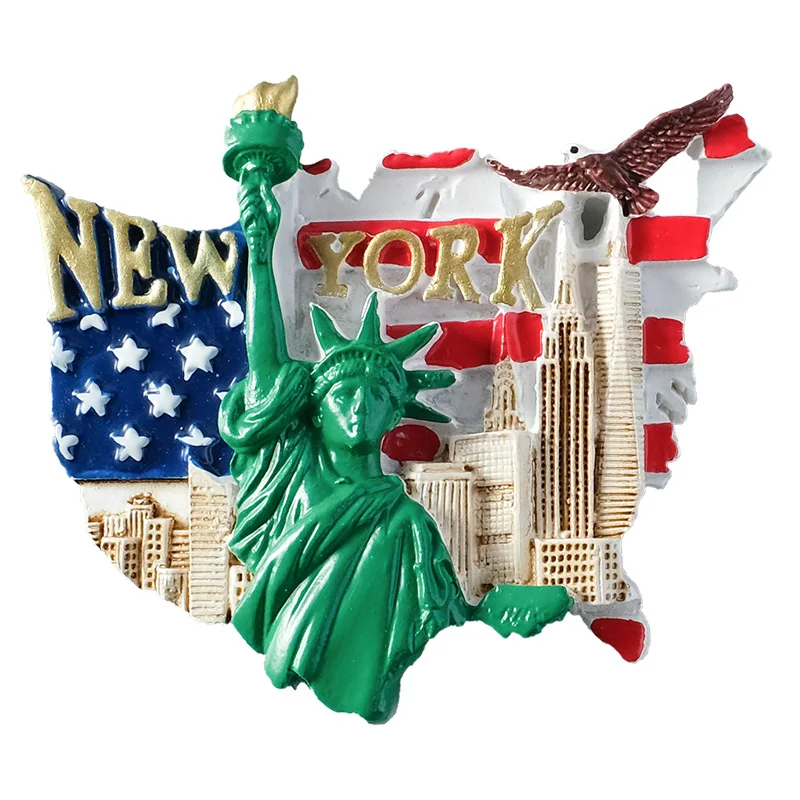 Tourist souvenirs America statue of liberty USA flag New York 3d refrigerator fridge magnets collection gifts home decoration