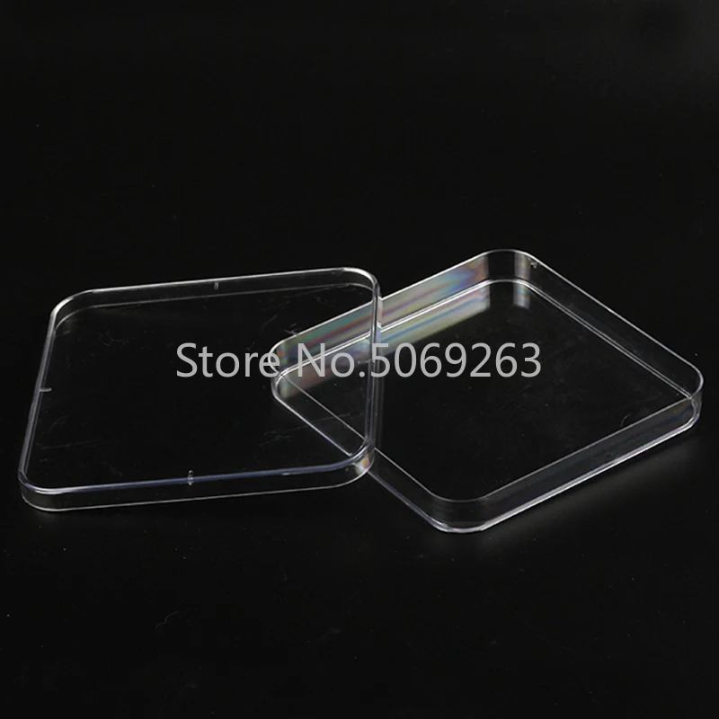 

20 pieces/lot Lab 13x13cm Disposable Sterile Plastic Square Petri Dishes Culture Plates Bacterial Yeast Biology Spectrometer