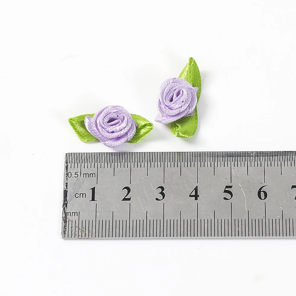 50/100Pcs Mini Rose Artificial Flowers Heads 2cm Buds Fabric Flower Wedding Decoration Craft Supplies Ribbon Bow-Knot Gift Decor