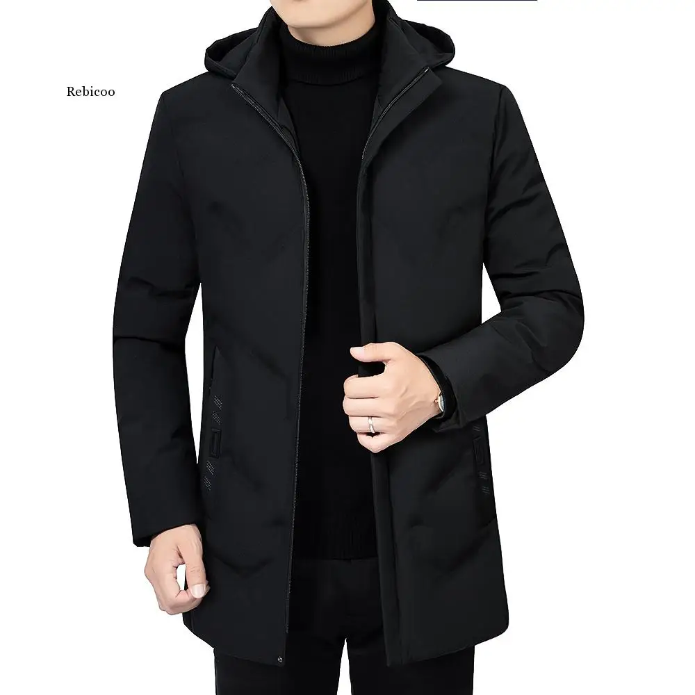 

Casual Men Winter Parka Mid-Length New Warm Jacket Outwear Windproof Coat Hooded Size L-4Xl