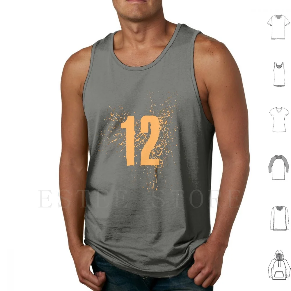 

12 Nummer Zahl Geburtstag Geschenk Zw  Lf Tank Tops Vest Sleeveless 12 Nummer 12 12 Zahl Orange 12 12