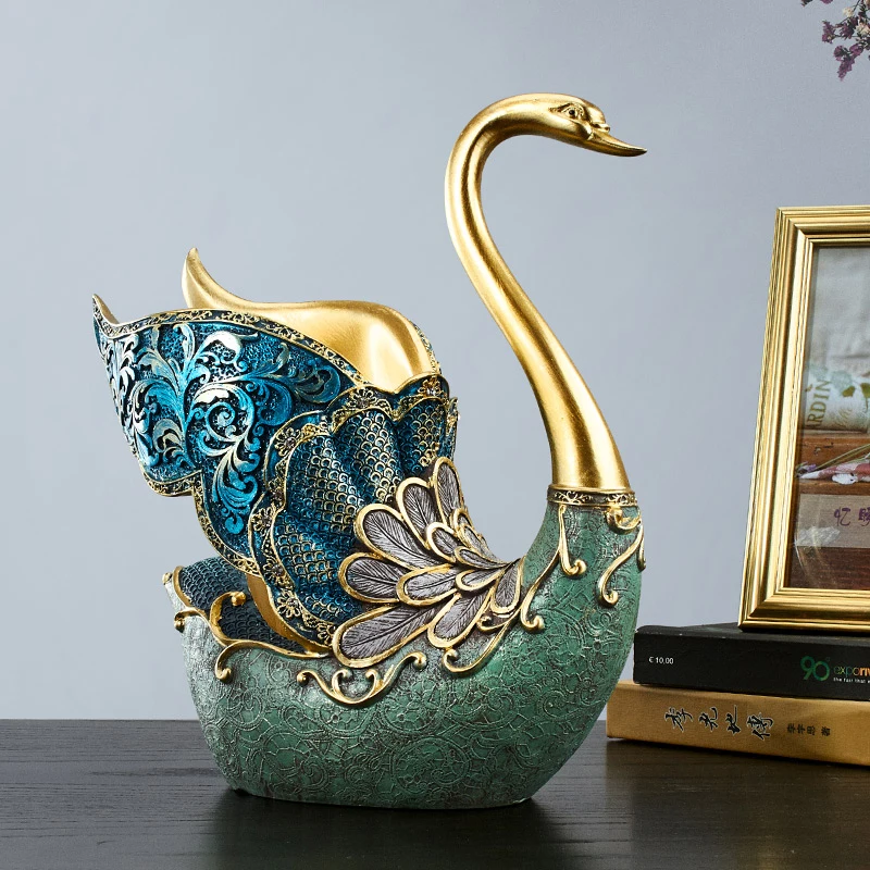 Swan Wine Rack Home Decor Nordic Livingroom Wine Bottle Holder Wine Stands Fine Resin Hand-Painted Ornaments Gifts