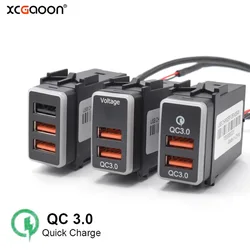 Adaptador de carga rápida QC3.0 y 5V, 2,1a, 2 enchufes USB, para NISSAN