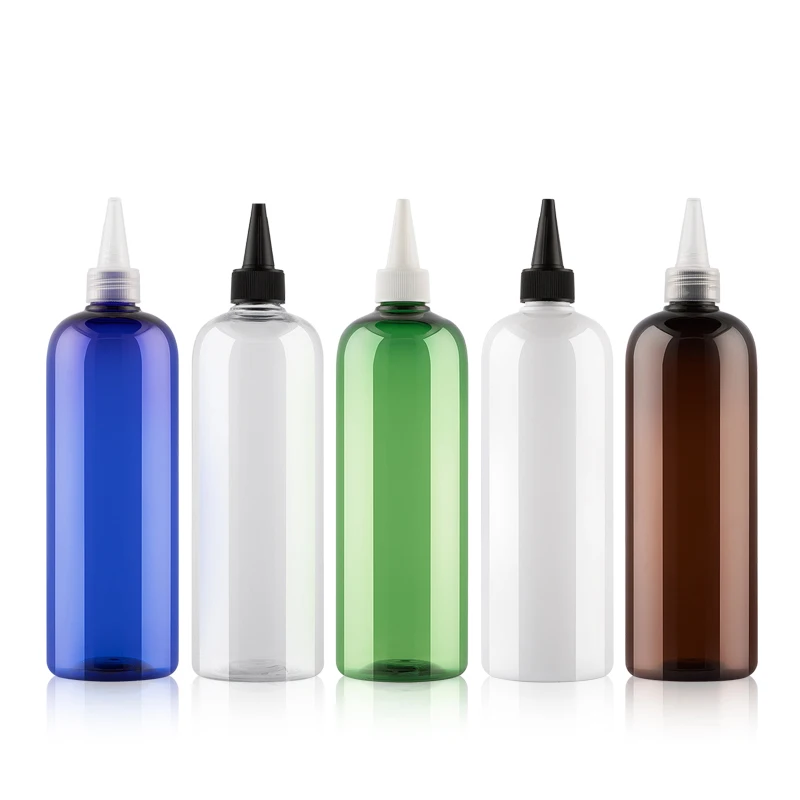 

12pcs 500ml E Liquid Empty Plastic Bottles With Pointed Mouth Cap Big Size Lotion Cosmetic Packaging Containers Bottle Trip Cap