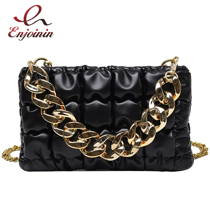 

Big Chain Folded Envelope Bag for Women Fashion Designer Purses and Handbag Party Clutch Female Shoulder Crossbody Bag Chic