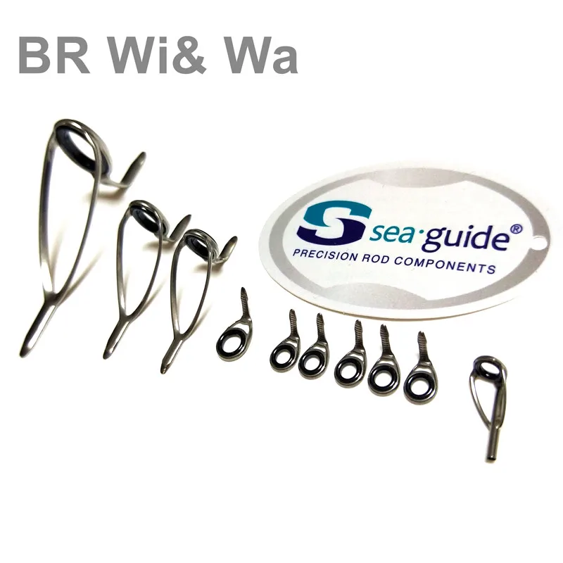 BR Wi & Wa-Sea Guide Kit for Fishing Rod Repair, High Leg Guide, 1 Set, 10Pcs, 8.8g Set