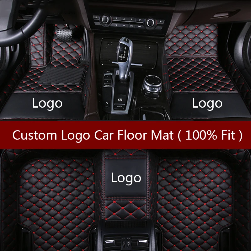 

Custom Logo Leather Car Floor Mats For GMC All Car Model Yukon Denali Terrain Sierra XL CrewCab Canyon Auto Carpets Covers