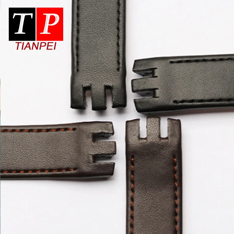 Replacement watchstrap for Swatch YTS401/402/409/713 YTB400 YTG400 Genuine Leather bracelet Frosted watchbands 20mm