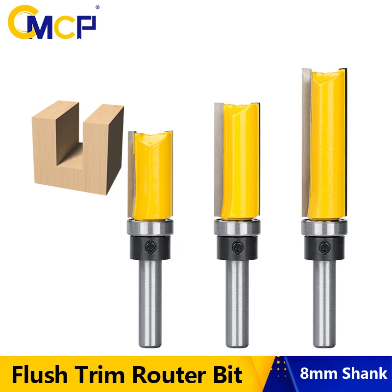 CMCP 8MM Shank D16 Pattern Bit Router Bit Woodworking Milling Cutter For Wood Bit Face Mill Carbide Cutter End Mill