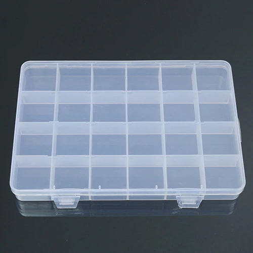 24 scomparti In Plastica Box Cassa Dei Monili di Stoccaggio Tallone Contenitore Craft Organizer Custodia In Plastica per Bead Anelli Jewelry Display