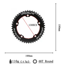 DRIVELINE CNC 46t road bike TT chainring 130BCD