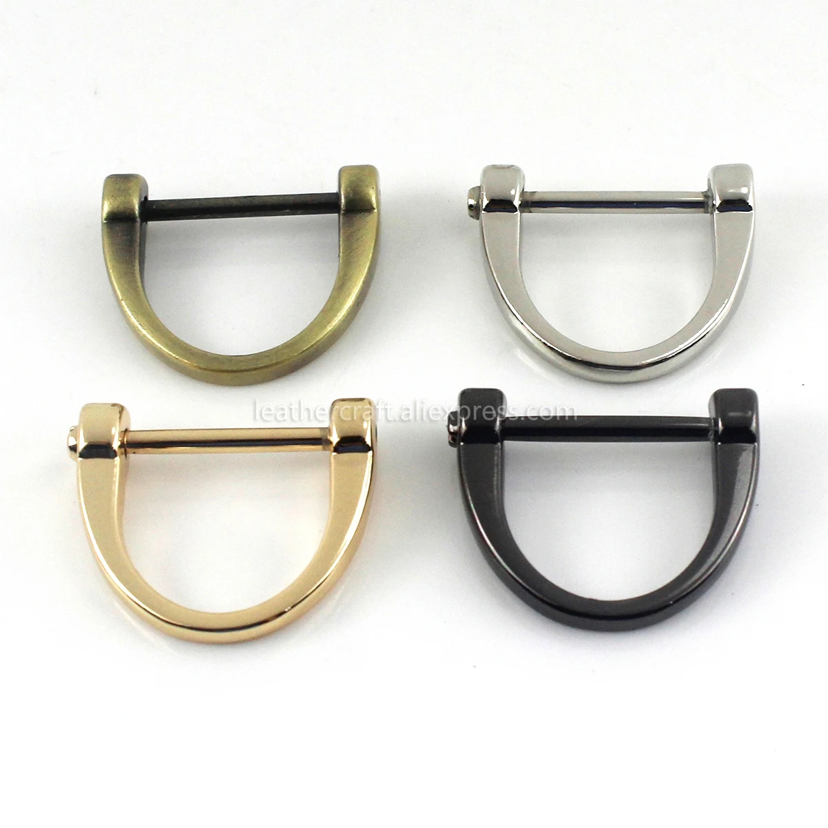 1pcs Metal Detachable Open Screw Dee D Ring Buckle Shackle Clasp for Leather Craft Bag Strap Belt Handle Shoulder Webbing