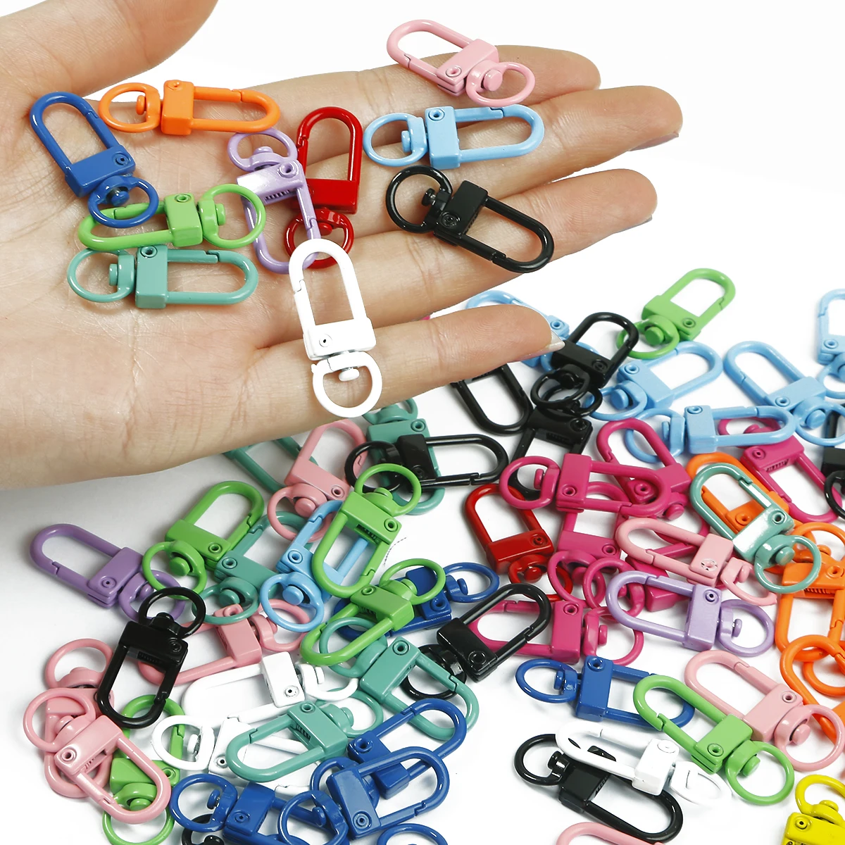 5Pcs 12x33mm Colorful Metal Lobster Clasp Clips Car Keychain Connectors DIY Jewelry Accessories Key Hooks Hook Up Base Findings