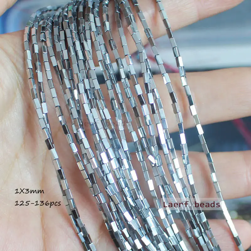 Natural 1X3mm Hematite Rectangle  beads 125pcs per strand  ,For DIYJewelry making! Mixed wholesale for all items !