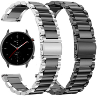 22MM Stainless Steel Strap For Xiaomi Huami Amazfit GTR 2E/GTR 2 47MM Smart Watch Bands Metal Wristband For Amazfit Stratos 3/2S