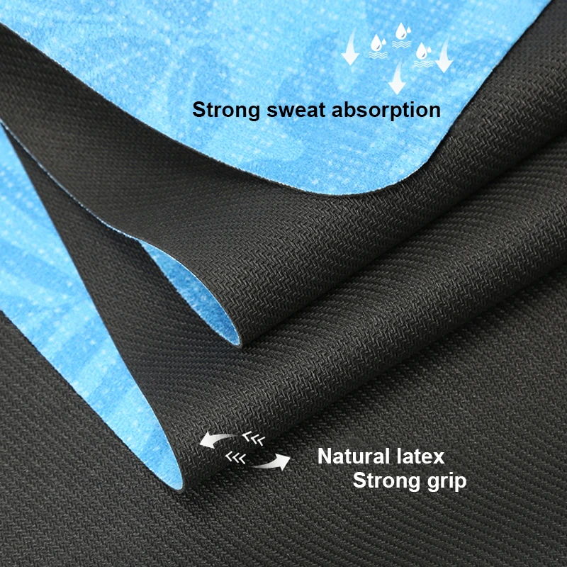 Yoga Mat Ultra-thin Folding Soft Printed Non-slip Cloth Towel Sweat-absorbent Yoga Portable Travel Pad Pilates Machine Washable