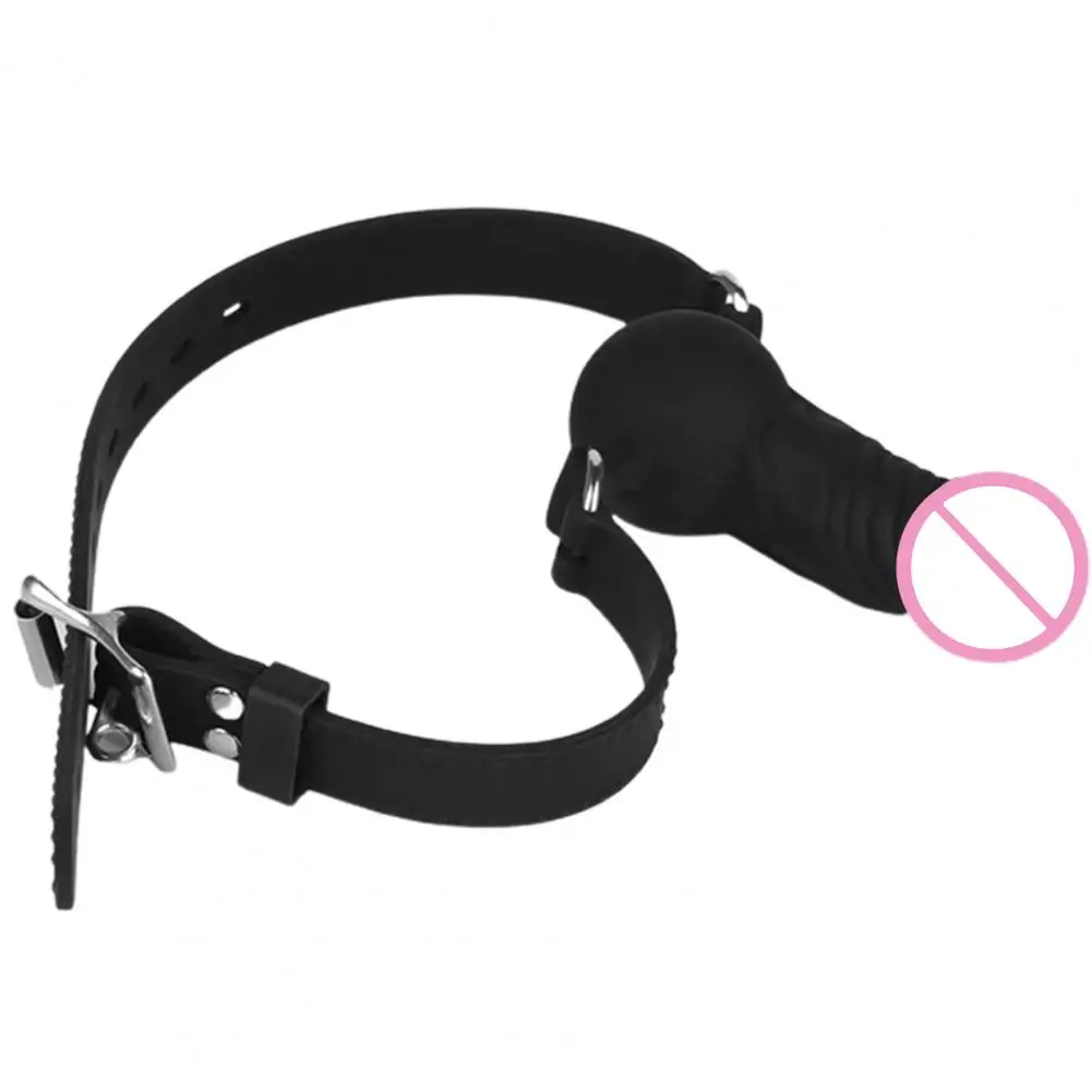 Gag Restraints Toy Adjustable Flirt Silicone Gag Mouth Ball Bondage Dildo for Bedroom