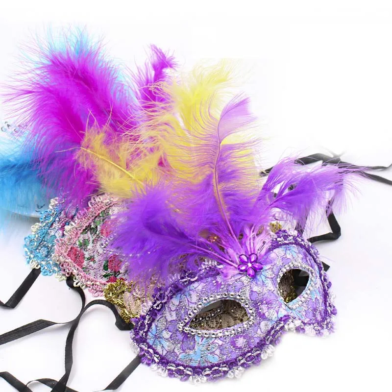 

20pcs Women Sexy Venetian Lace Feather Flower Eye Masquerade Mask Girls Half Face Party Dance Easter Birthday Halloween