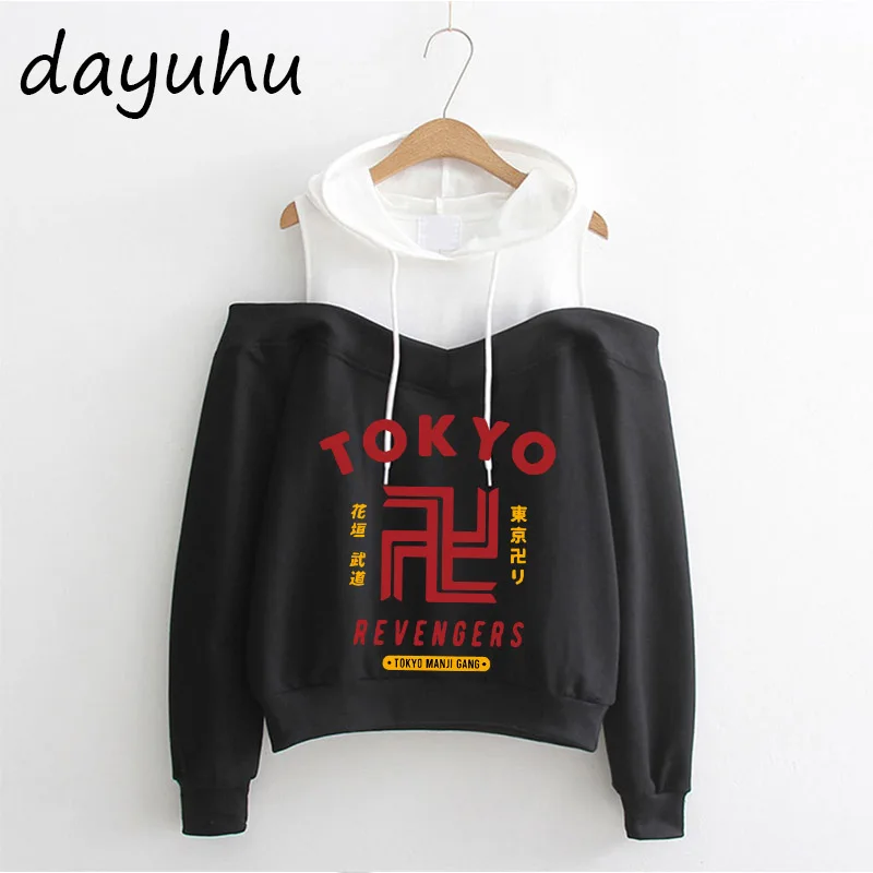 Manga Japanese Anime Tokyo Revengers Cosplay Cloak Hoodies Hanagaki Takemichi Ken Ryuguji Sweatshirts Off Shoulder Streetwear