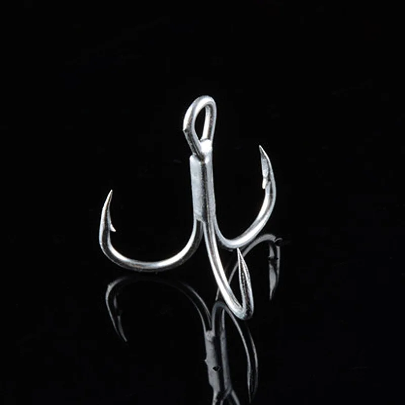 10 Pcs/lot Sharp Fishing Hook 1-12# High Carbon Steel Treble Hooks Fishing Tackle Round Bent Treble Saltwater Bass Tools Pesca