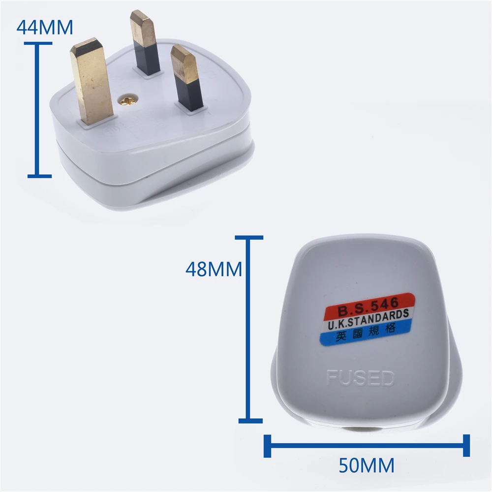 UK British mains plug 3 Pin 13A Plugs Grounded 250V 3 Pin fused BS1363 adaptor POWER cable connector wire converter UK STANDARDS