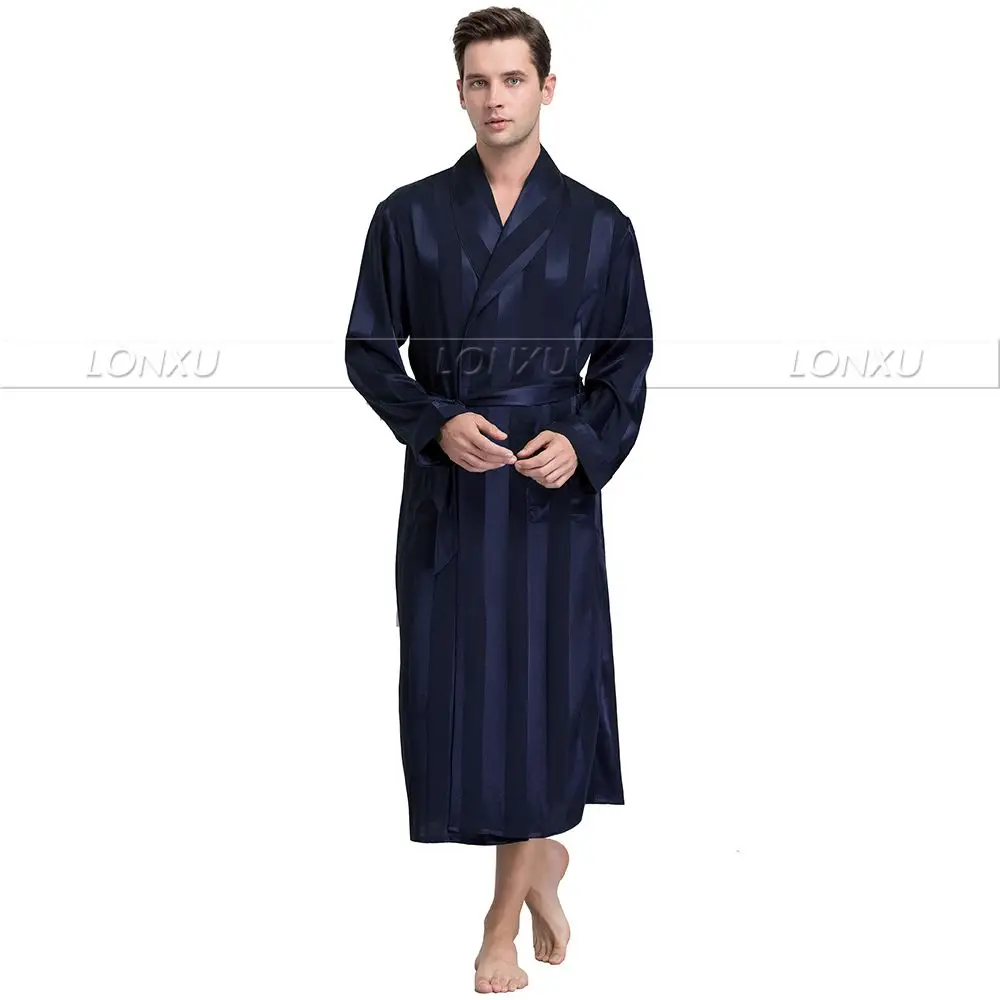 Mens Silk Satin Pajamas Sleepwear Robe Robes Bathrobe Nightgown S~3XL__For XMAS Gifts