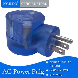 JORINDO Nema 5-15P TO TT-30R Power Adapter American Standard 15 Amp Male (5-15P) to 30 Amp Female (TT-30R) Right Angle plug